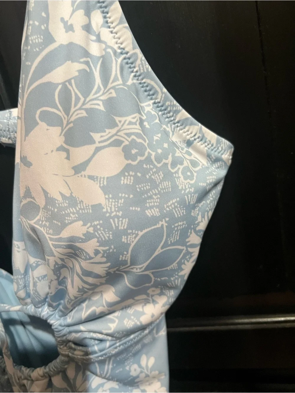 Sanctuary- Light Blue Floral One-Piece Swimsuit with Front Tie